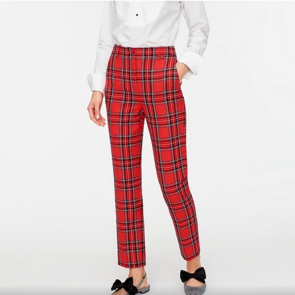 NWT J.Crew high rise Cameron Stewart Tartan Holiday Plaid Pants